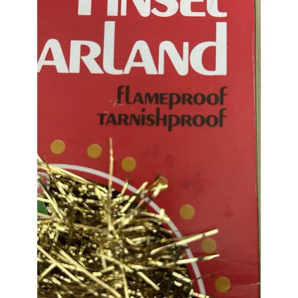 2 boxes vintage gold tinsel garland Christmas Decor Noel 2” wide x 25’ long